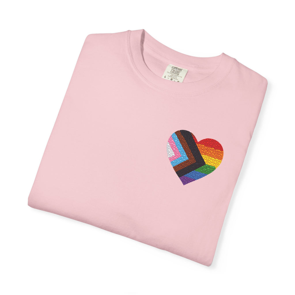Pride Heart T-Shirt | Rainbow Striped Love Heart Tee