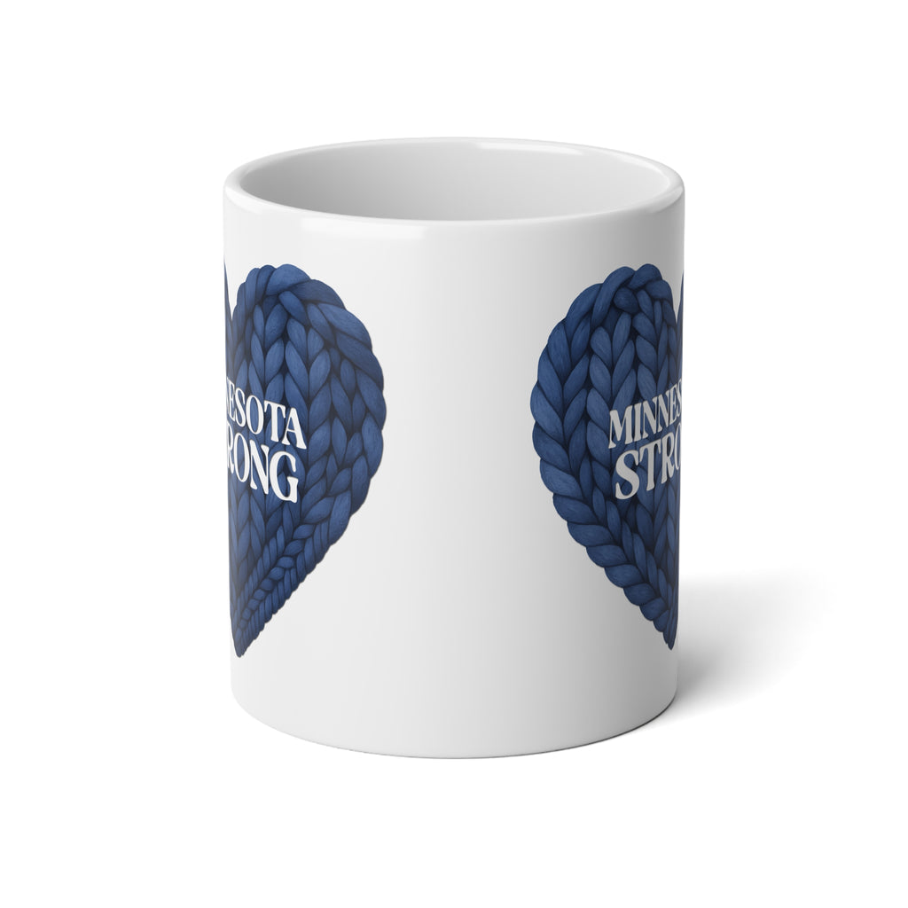 Minnesota Strong heart knit design Mug | 20oz jumbo coffee mug