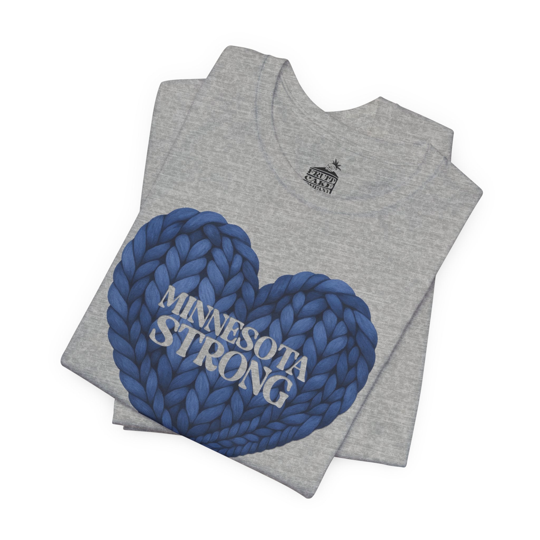 Minnesota Strong Knit Blue Heart T-Shirt | Heart Graphic Tee