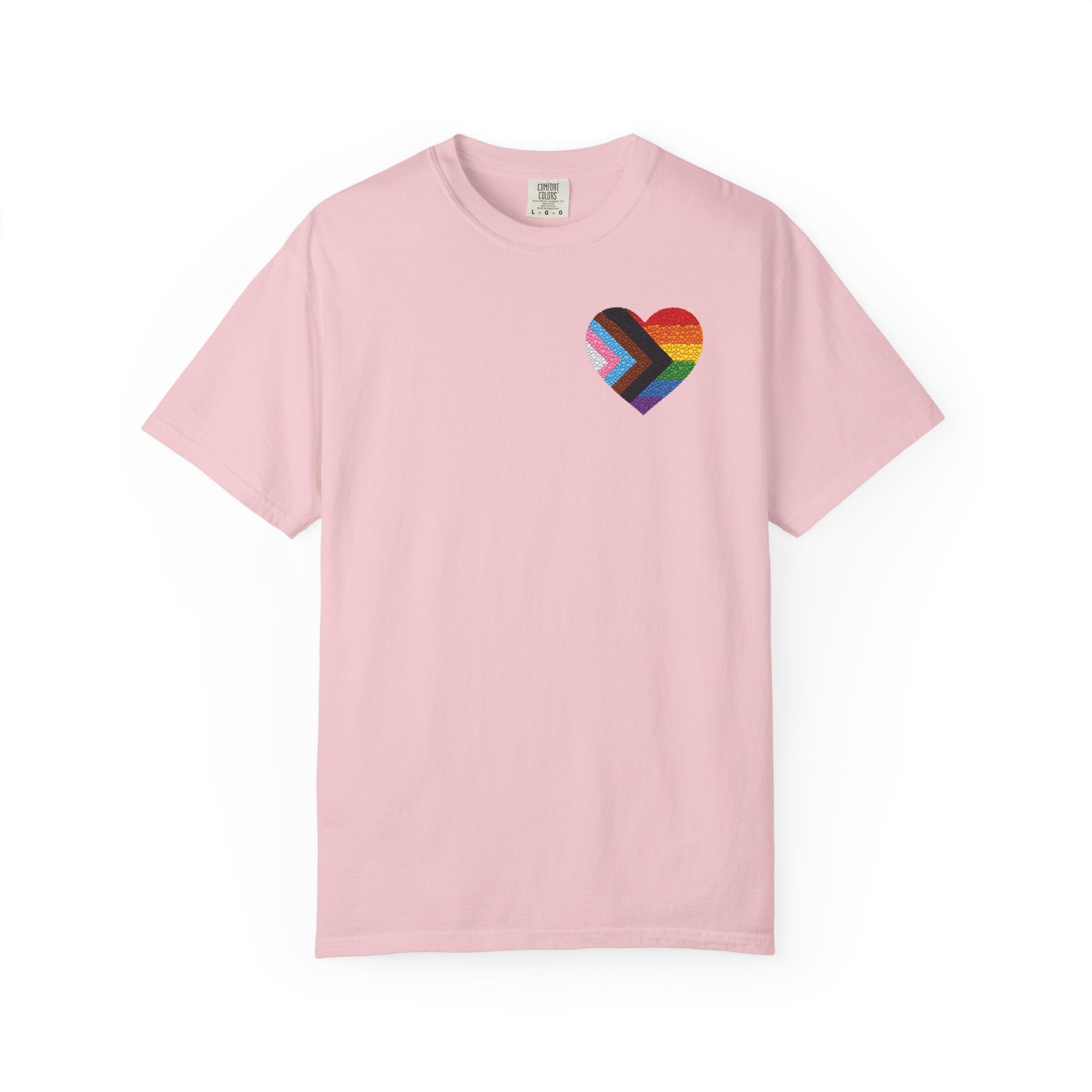 Pride Heart T-Shirt | Rainbow Striped Love Heart Tee