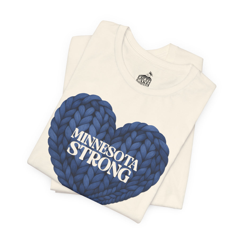 Minnesota Strong Knit Blue Heart T-Shirt | Heart Graphic Tee