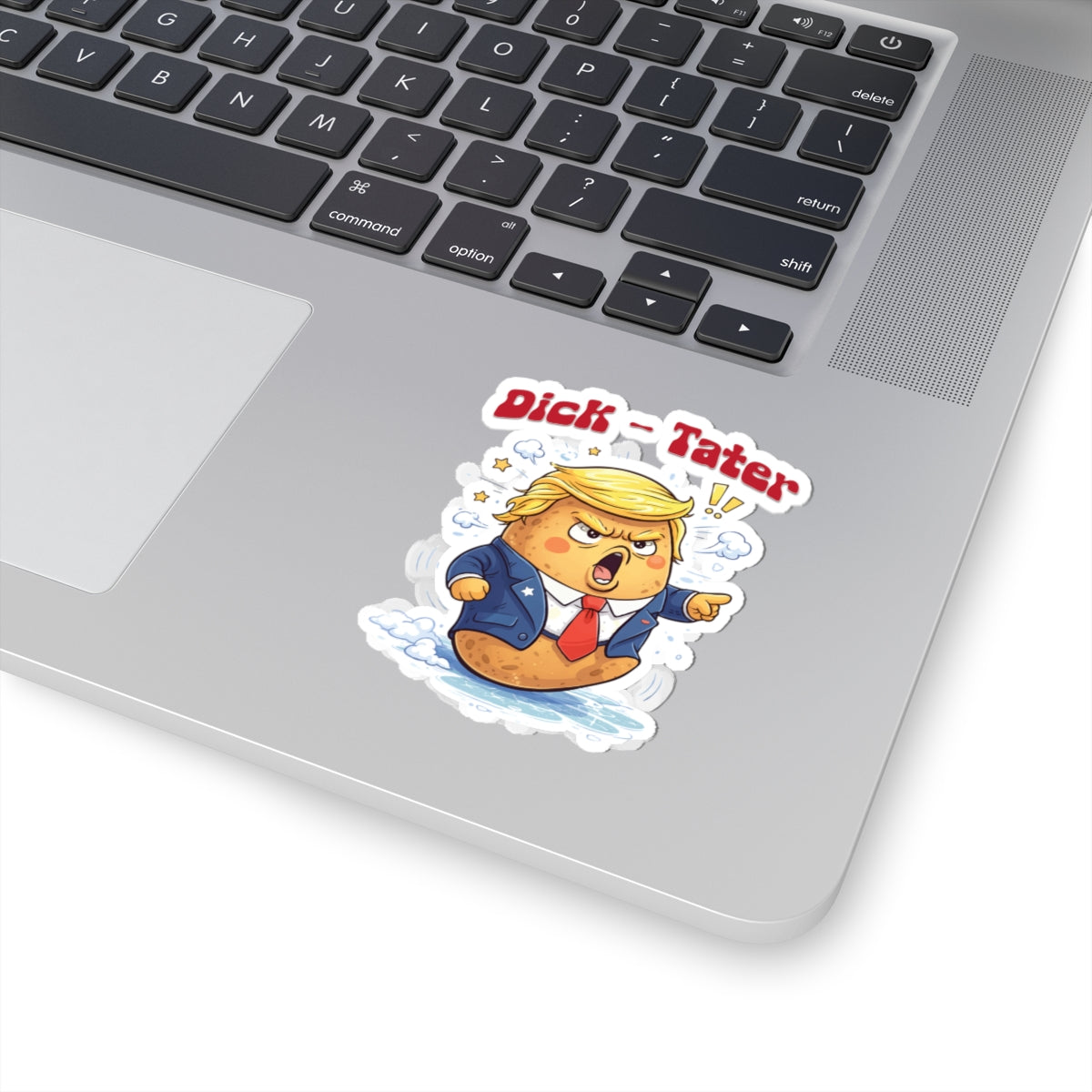 Cartoon Dick Tater Politician Kiss-Cut Sticker | Satirical Character Sticker