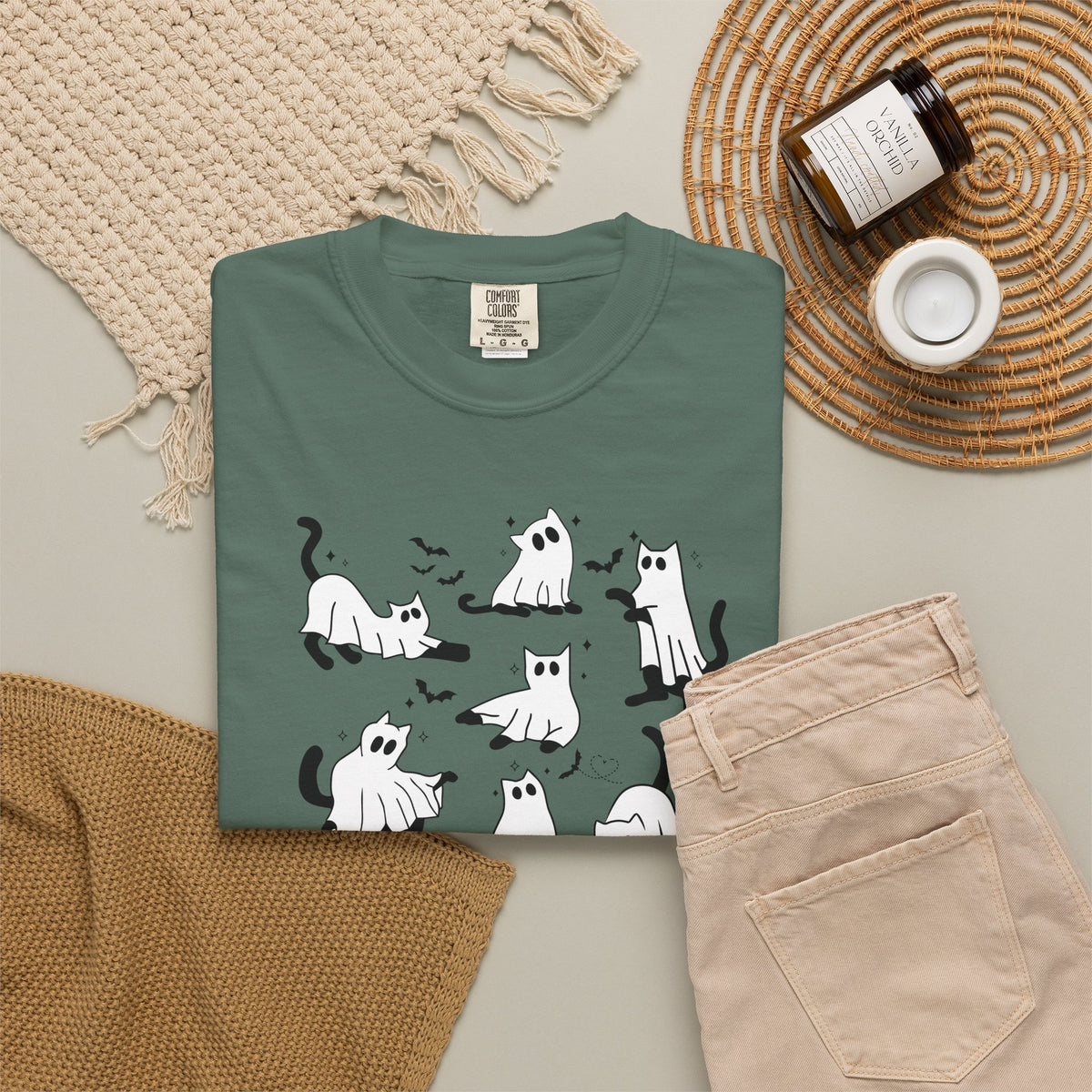 Ghost Cats & Bats Halloween TShirt