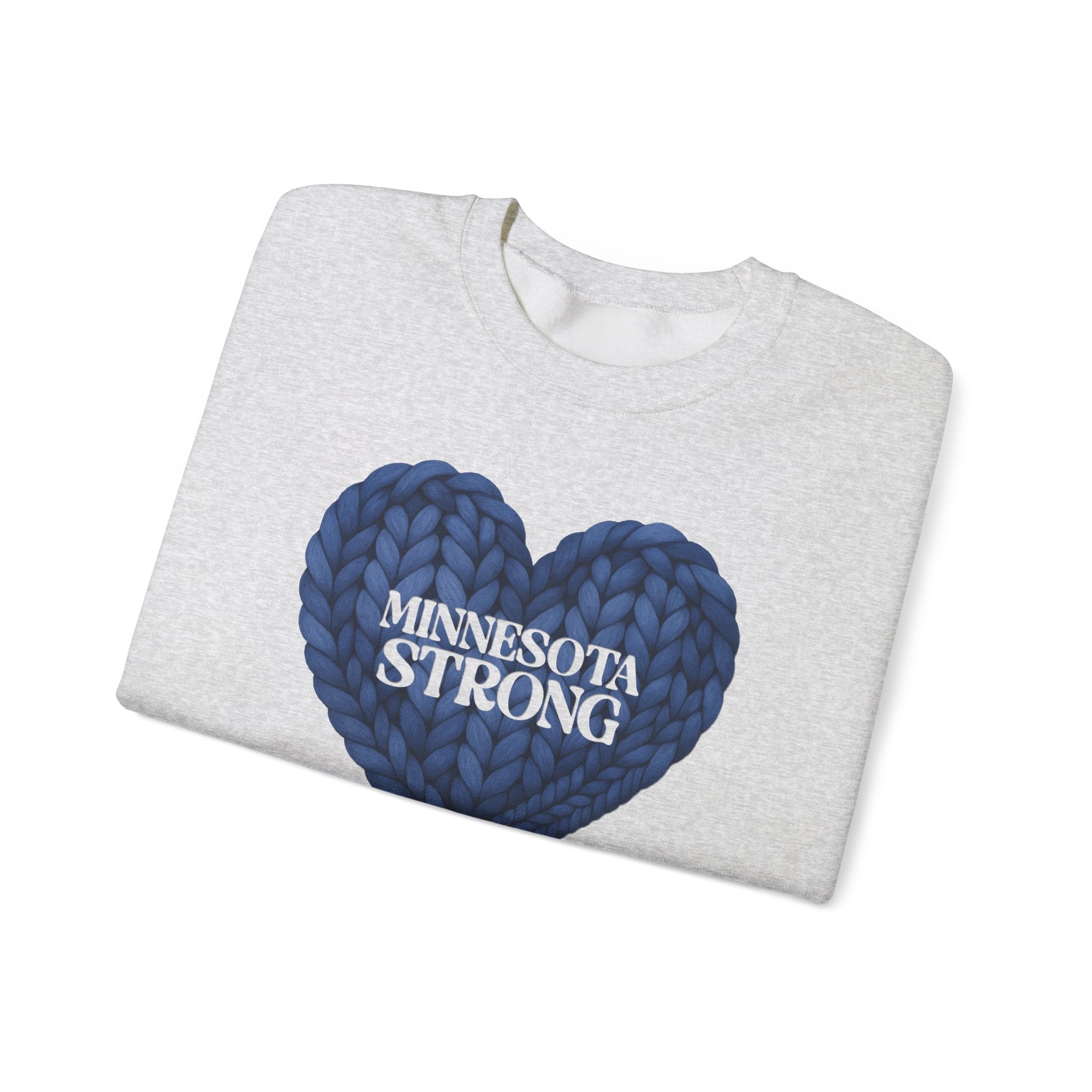 I stand with Minnesota Sweatshirt | Blue Knit Heart Design
