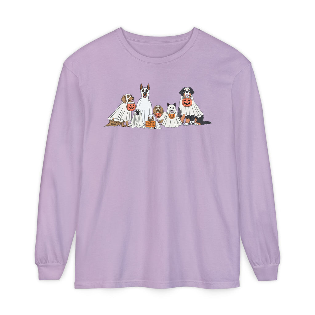Halloween Ghost Dogs Long Sleeve Tshirt | Fun Holiday original design Long Sleeve