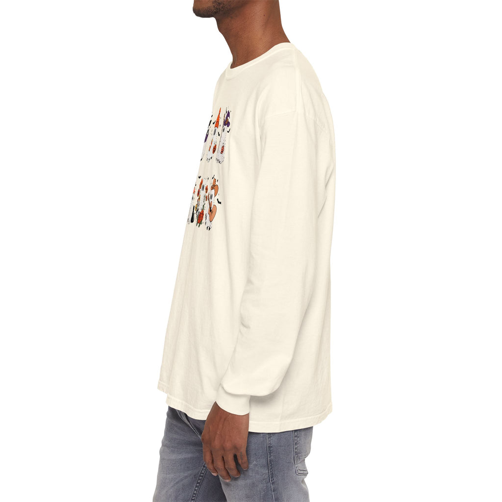 Halloween Ghost Cats Long Sleeve Tshirt | Fun Holiday original design Long Sleeve