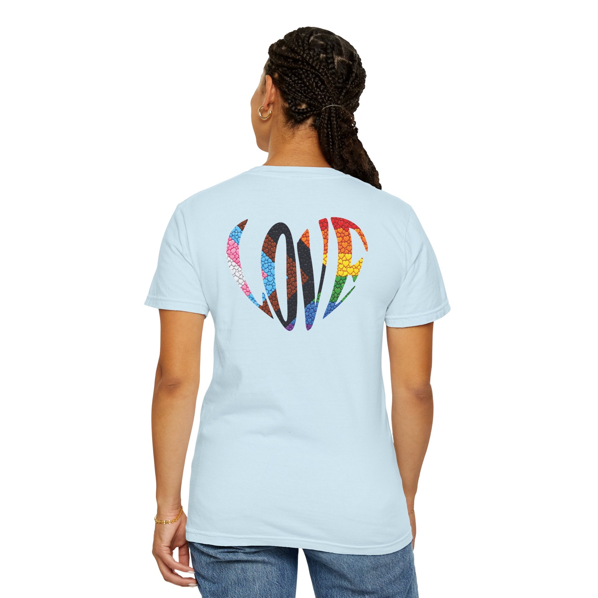 Pride Heart T-Shirt | Rainbow Striped Love Heart Tee