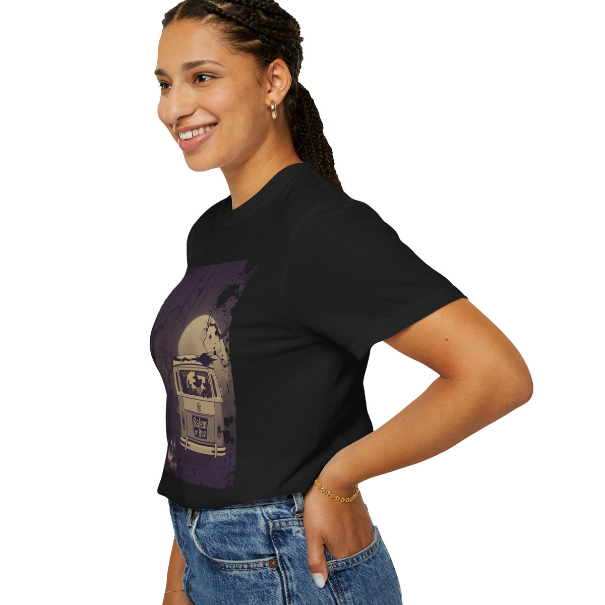 Spooky Retro Camper Van Graphic Tee — Halloween Witch Tshirt