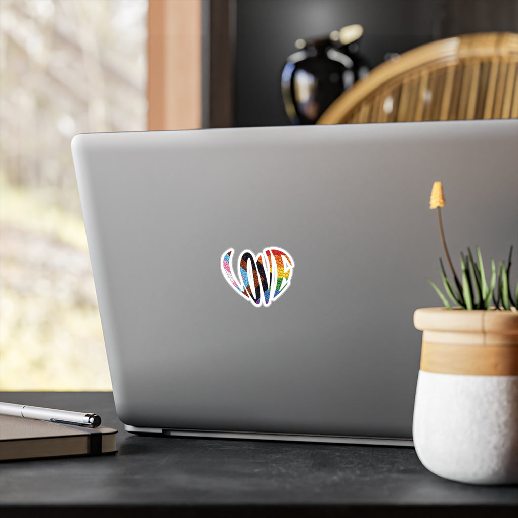 Pride Love Heart Sticker | Kiss-Cut Vinyl Decal