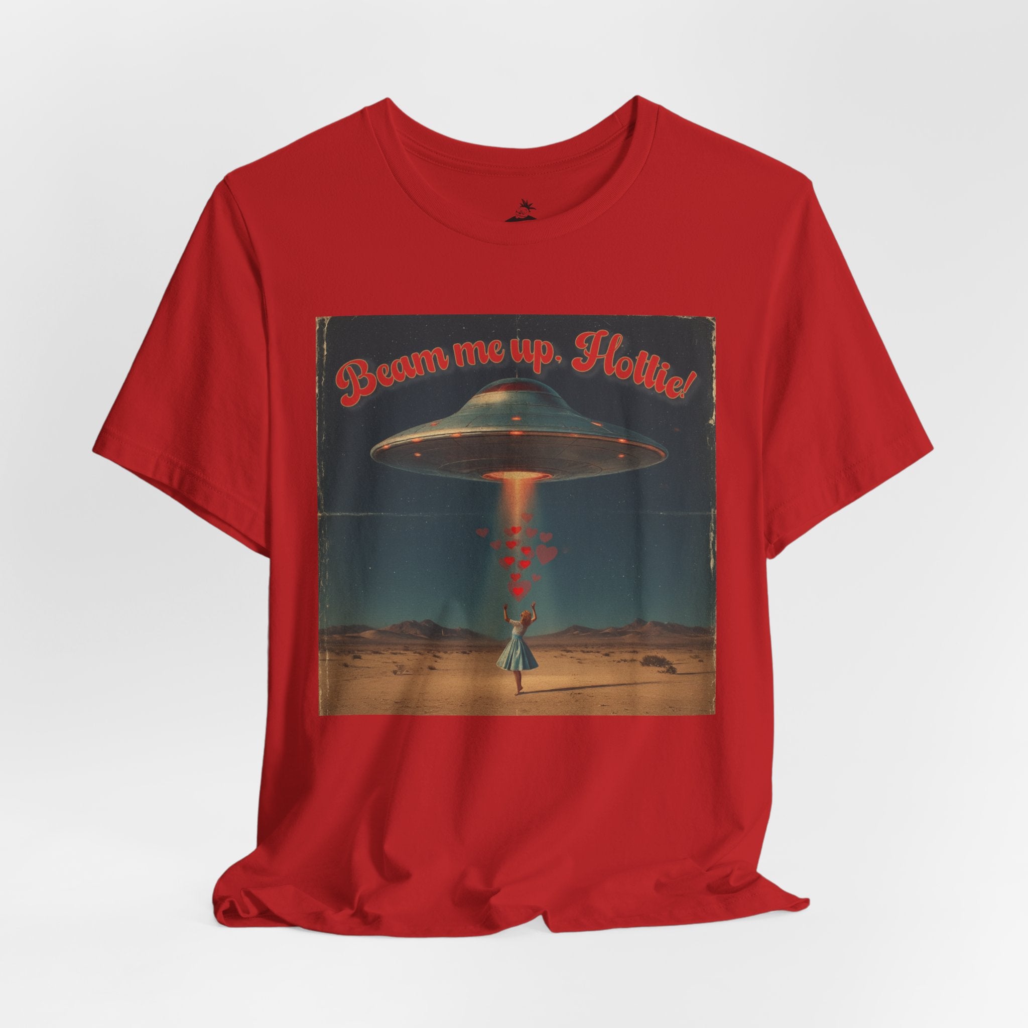 Beam Me Up, Hottie Valentine Tshirt | Star Trek pun for fun Valentine's gift | Sci-fi star crossed lovers top | Abducted by Love Shirt