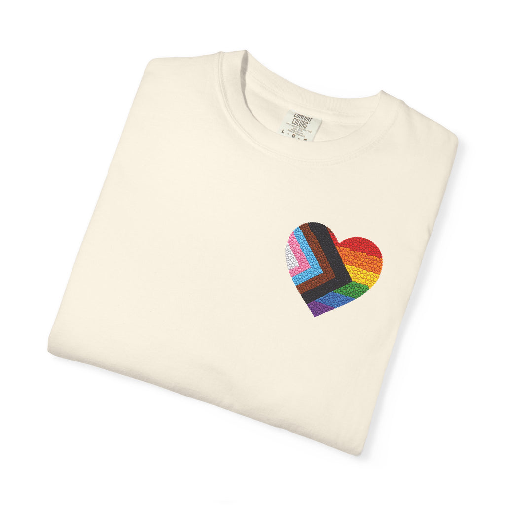 Pride Heart T-Shirt | Rainbow Striped Love Heart Tee
