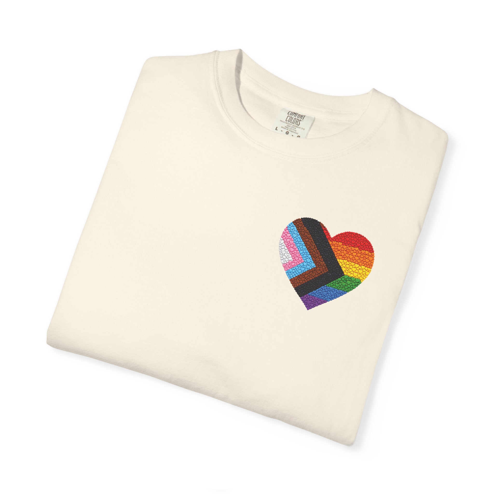 Pride Heart T-Shirt | Rainbow Striped Love Heart Tee