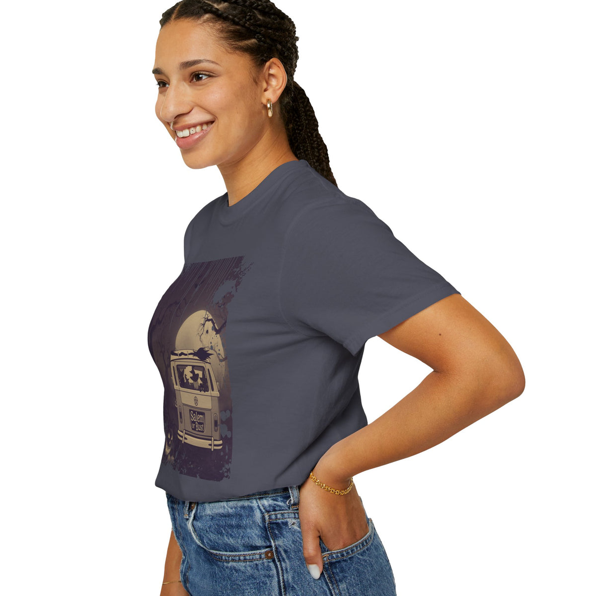 Spooky Retro Camper Van Graphic Tee — Halloween Witch Tshirt