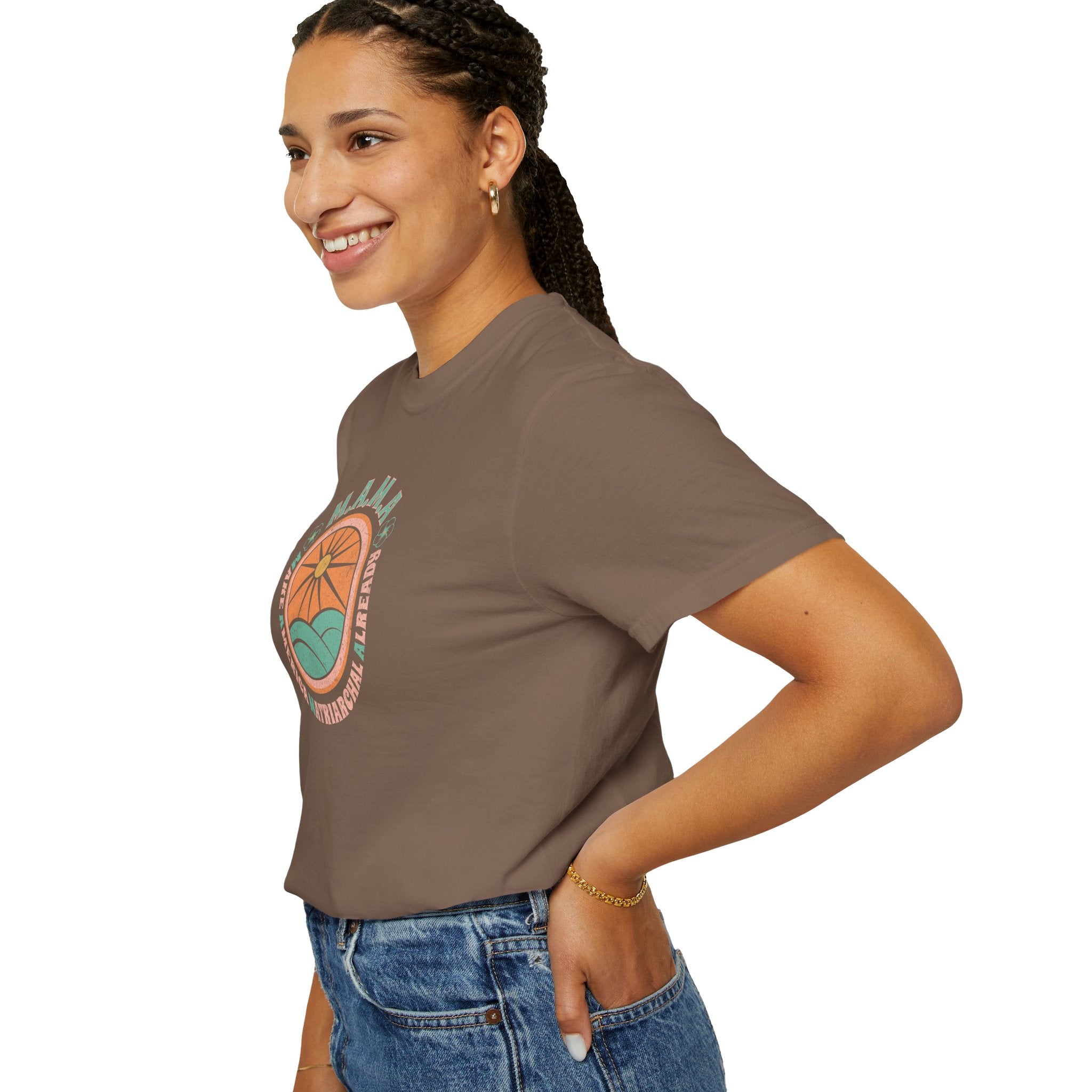 M.A.M.A 'Make America Matriarchal Already' T-Shirt — Retro Sun & Waves Feminist Tee