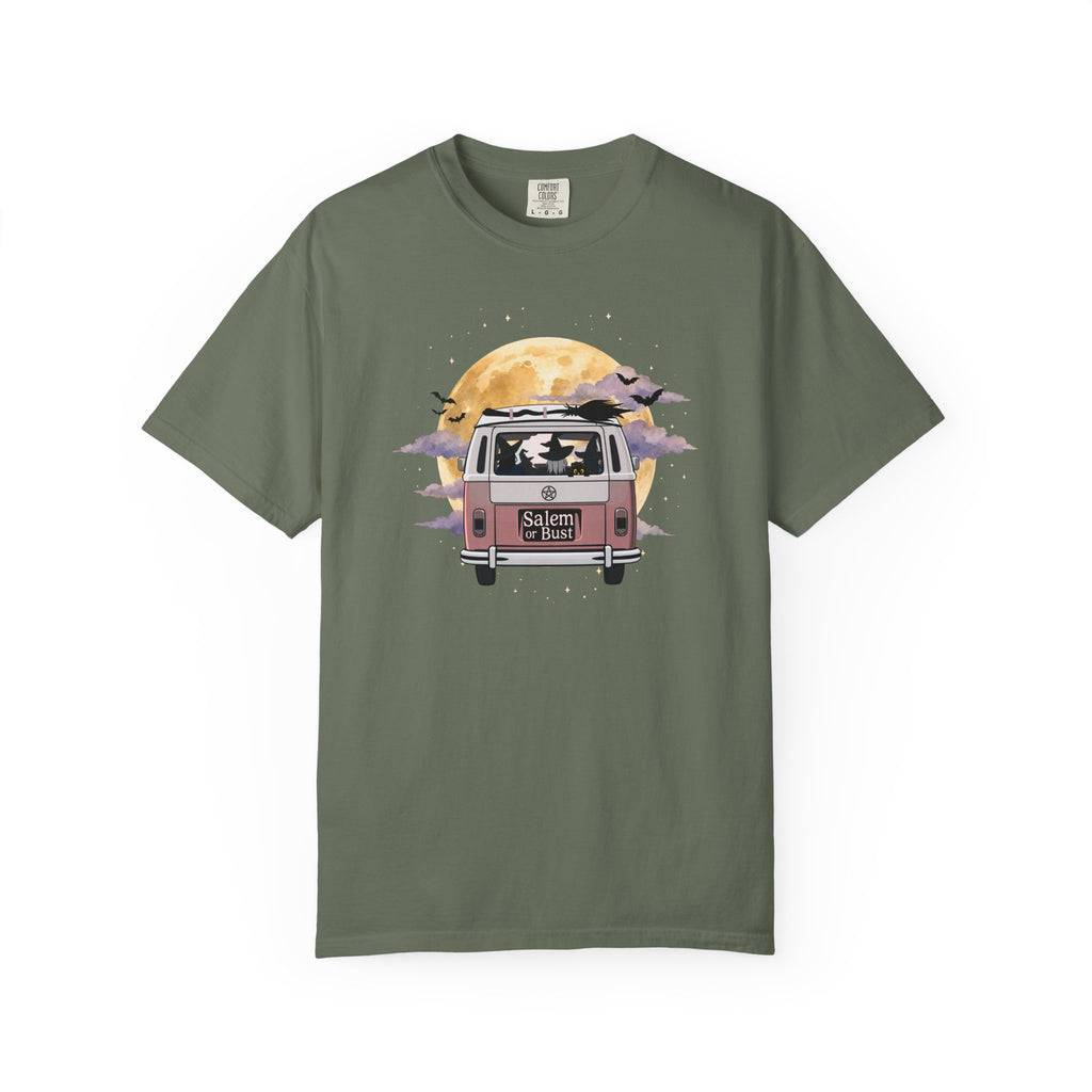Witchy Halloween Vibes Tshirt | Hippie Bus Driving to the Full Moon Top