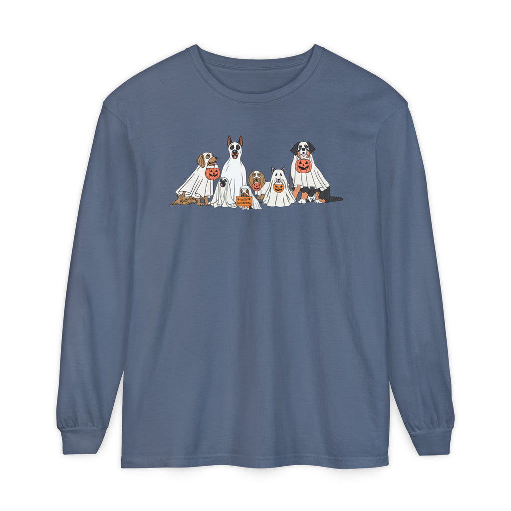 Halloween Ghost Dogs Long Sleeve Tshirt | Fun Holiday original design Long Sleeve