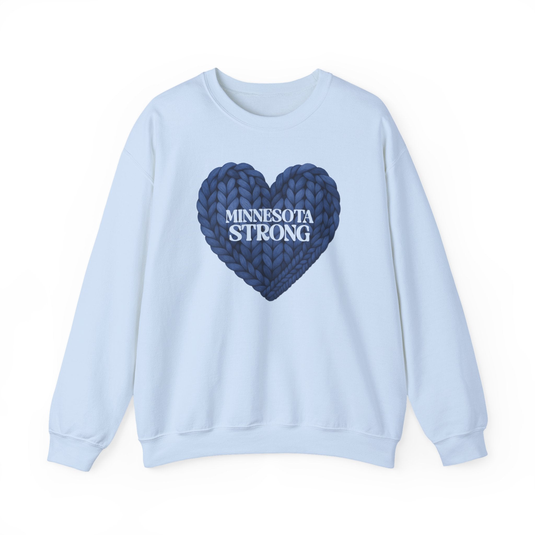 I stand with Minnesota Sweatshirt | Blue Knit Heart Design