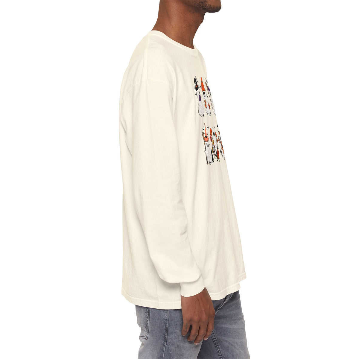 Halloween Ghost Cats Long Sleeve Tshirt | Fun Holiday original design Long Sleeve