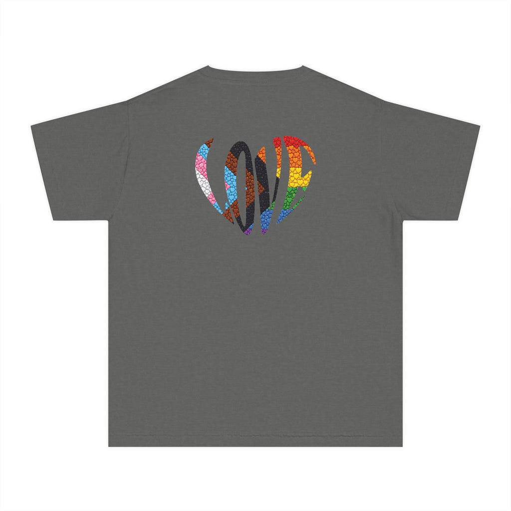 Love Heart Youth Tee | Pride Colors Heart Graphic