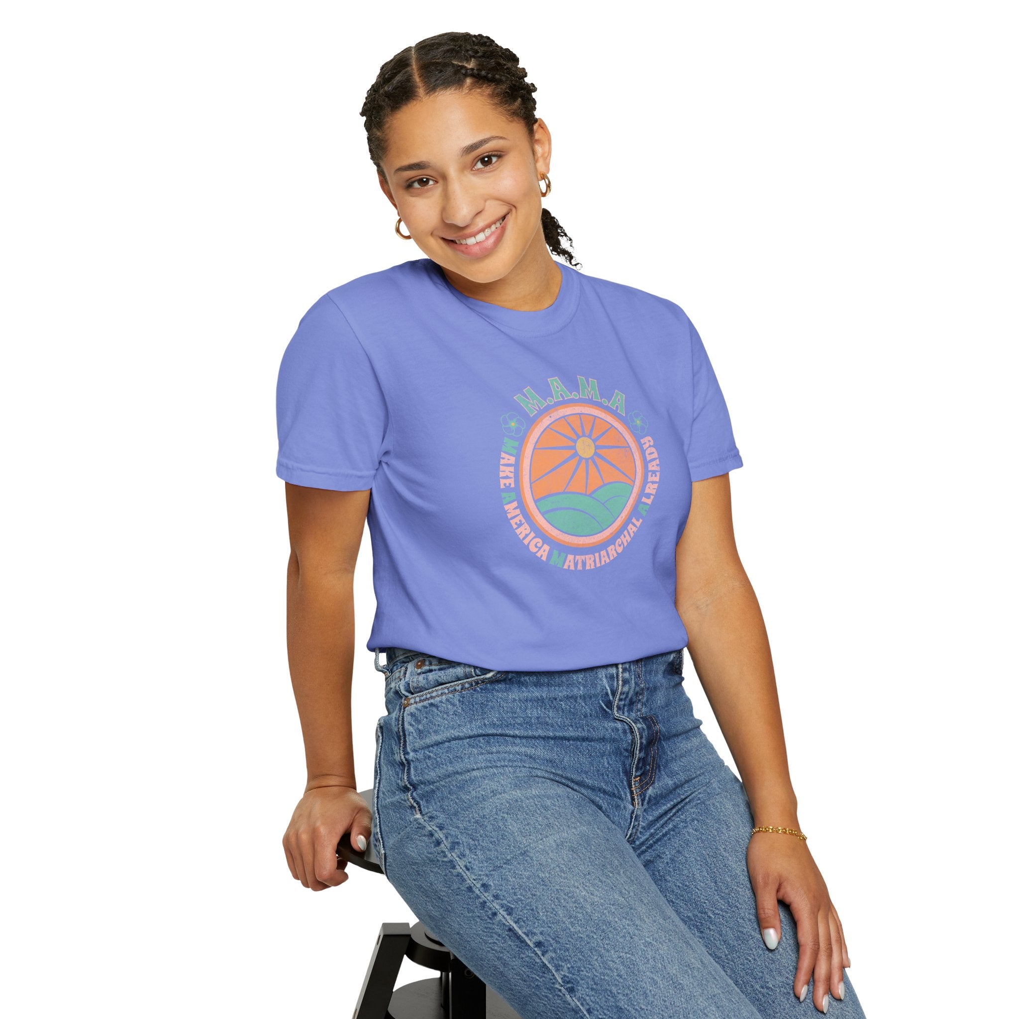 M.A.M.A 'Make America Matriarchal Already' T-Shirt — Retro Sun & Waves Feminist Tee