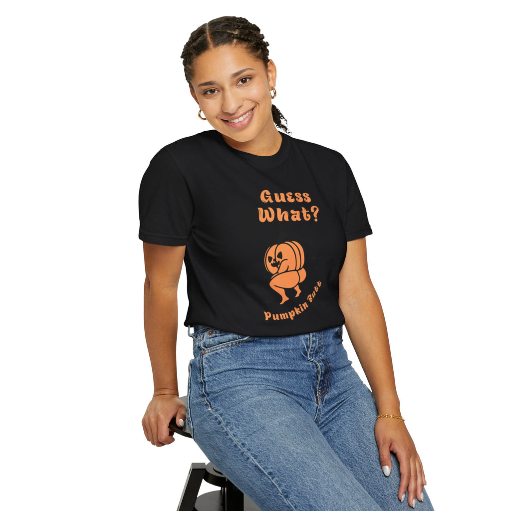 Halloween Pumpkin Shirt - "Guesss What? Pumpkin Butt" Cute Retro Graphic Tee