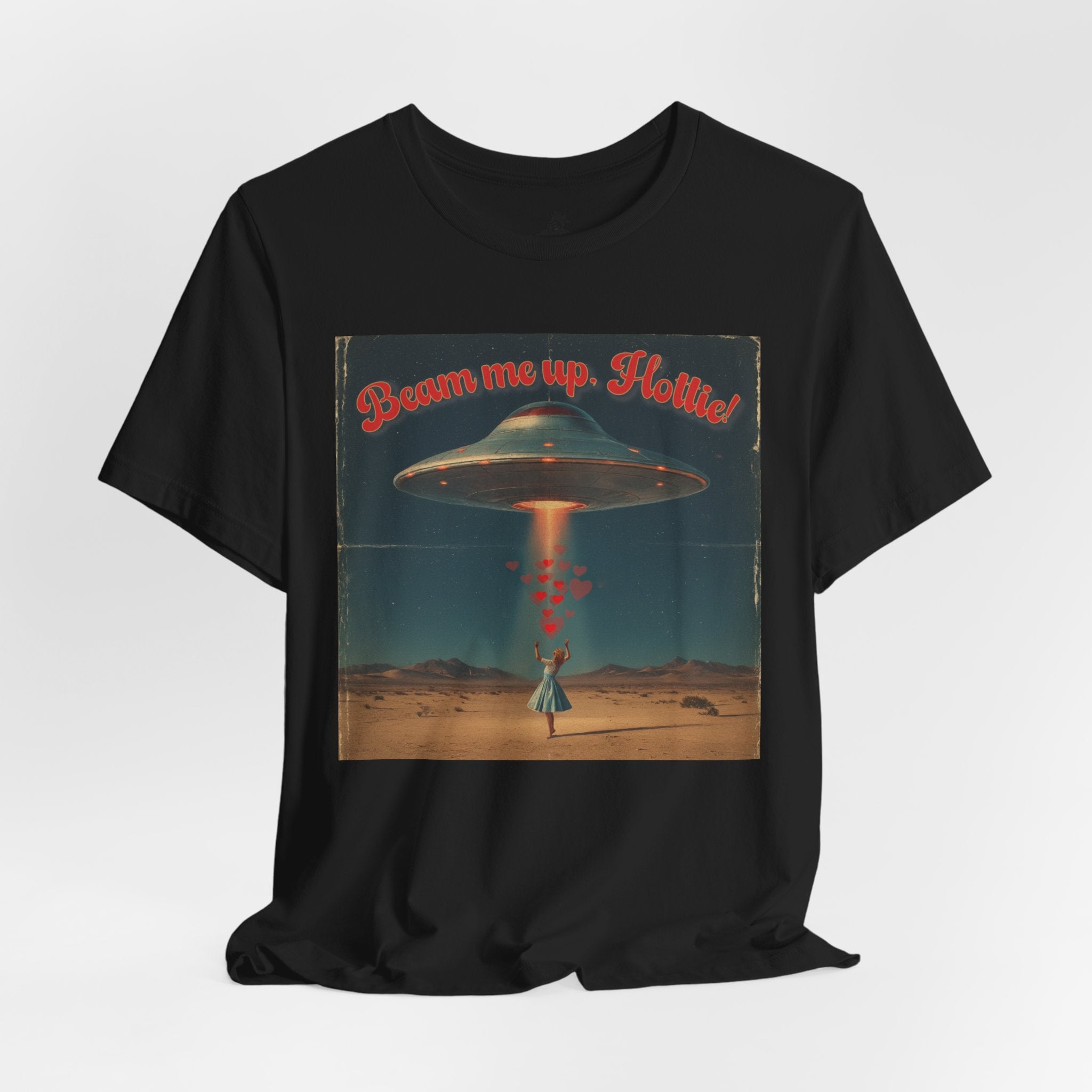 Beam Me Up, Hottie Valentine Tshirt | Star Trek pun for fun Valentine's gift | Sci-fi star crossed lovers top | Abducted by Love Shirt