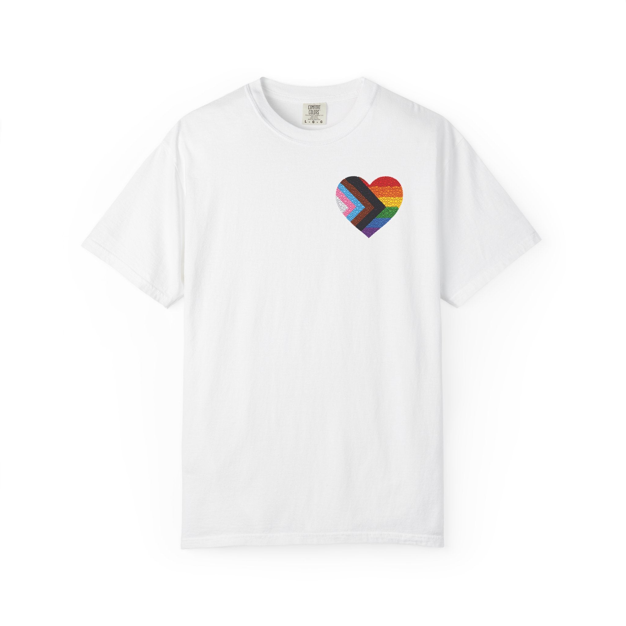 Pride Heart T-Shirt | Rainbow Striped Love Heart Tee