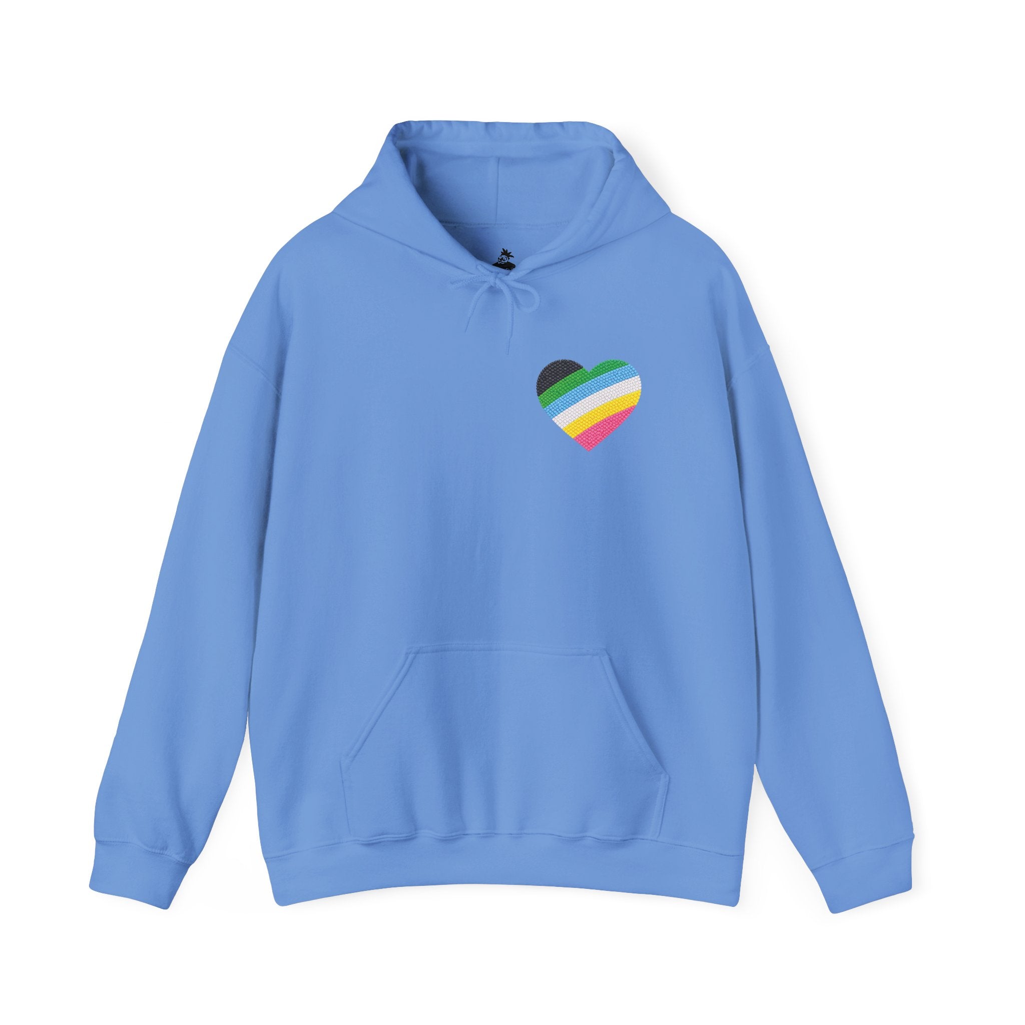 Disability Pride Heart Hoodie | Rainbow Striped Heart Pullover