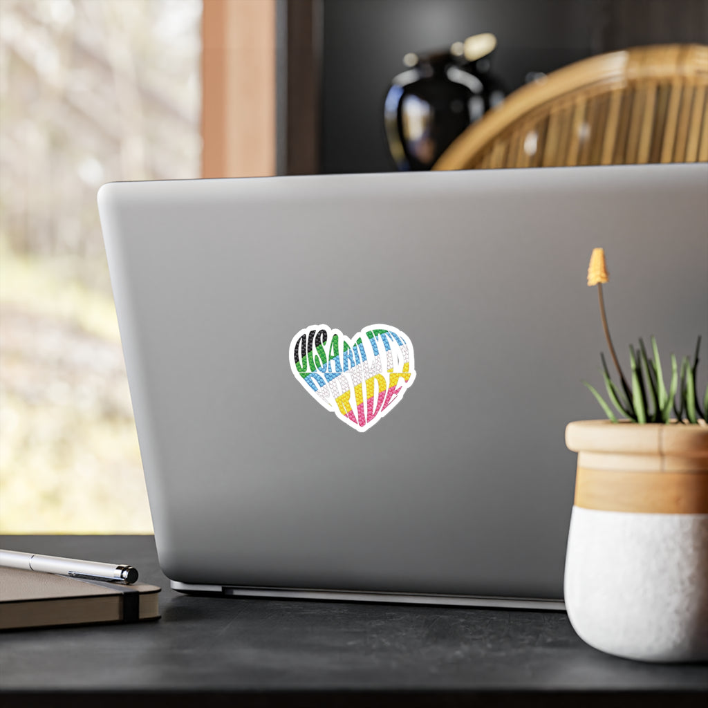Disability Pride Heart Sticker | Kiss-Cut Vinyl Decal