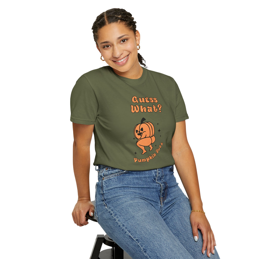 Halloween Pumpkin Shirt - "Guesss What? Pumpkin Butt" Cute Retro Graphic Tee