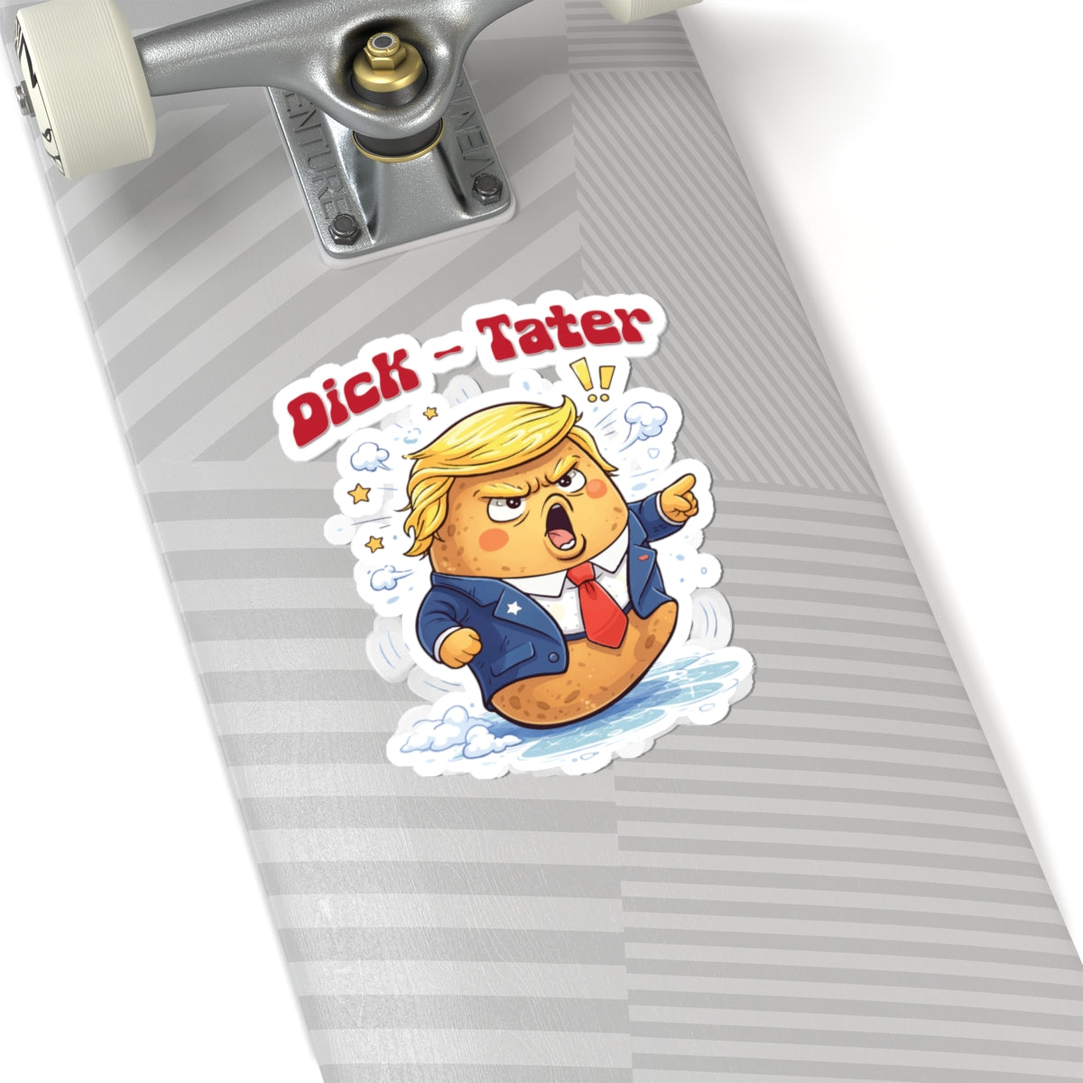 Cartoon Dick Tater Politician Kiss-Cut Sticker | Satirical Character Sticker