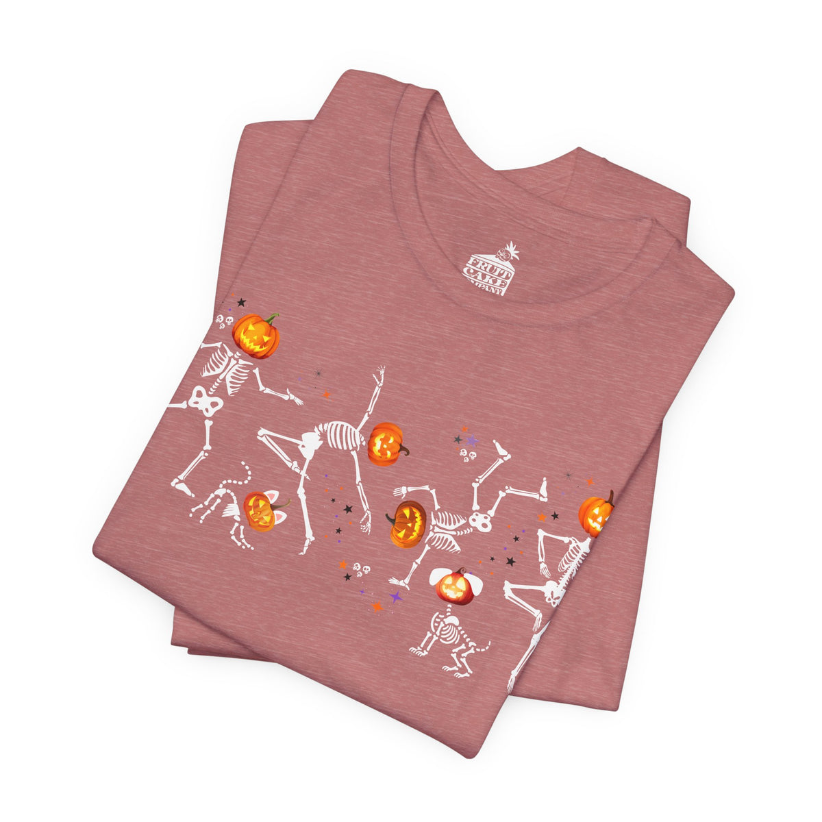 Dancing Skeletons with pumpkin heads Tshirt | Halloween Ultra Soft Bella Canva Tees