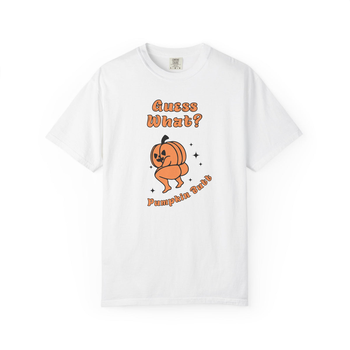 Halloween Pumpkin Shirt - "Guesss What? Pumpkin Butt" Cute Retro Graphic Tee
