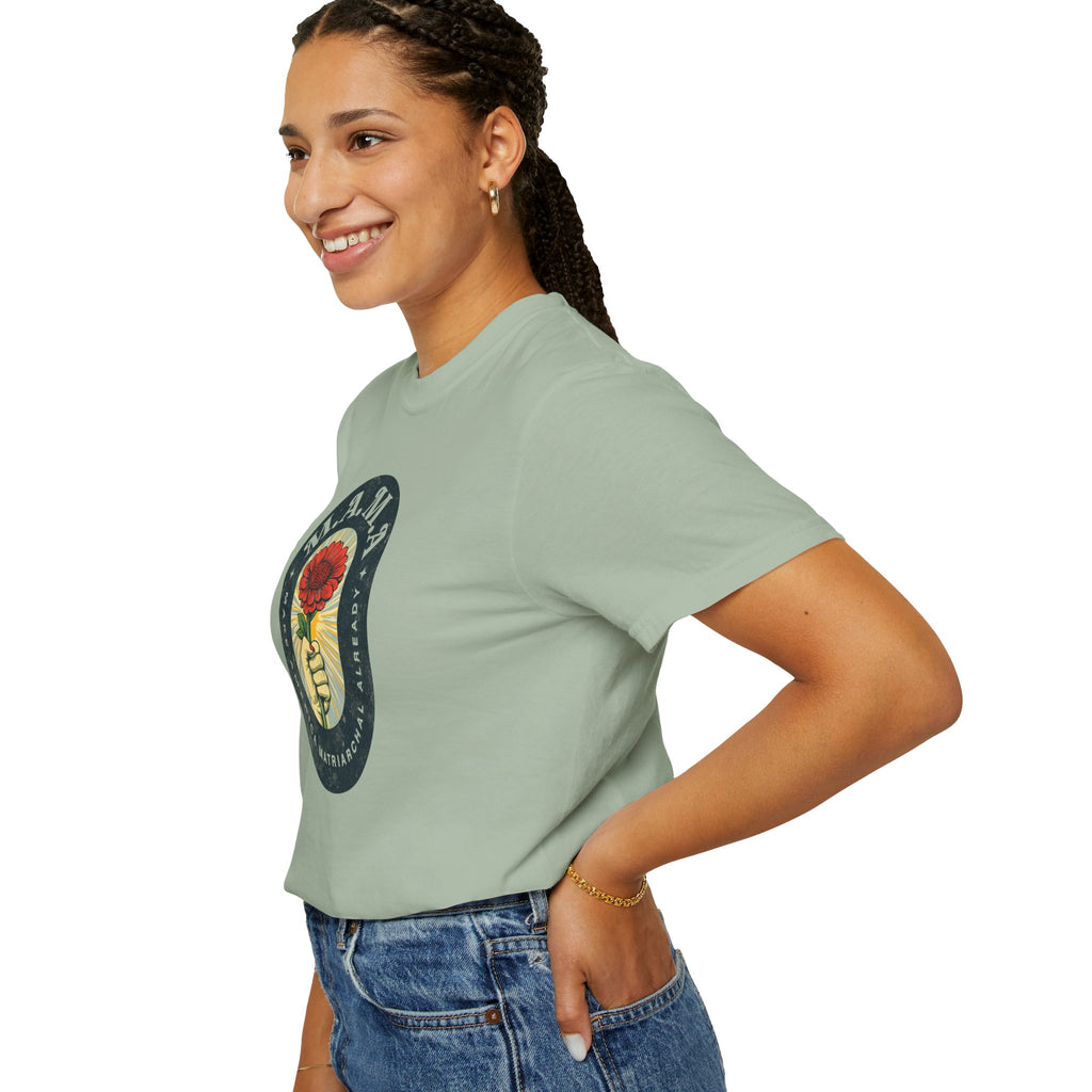 Mama Make America Matriarchal Already Flower T-Shirt — Vintage Rose Hand Graphic Tee