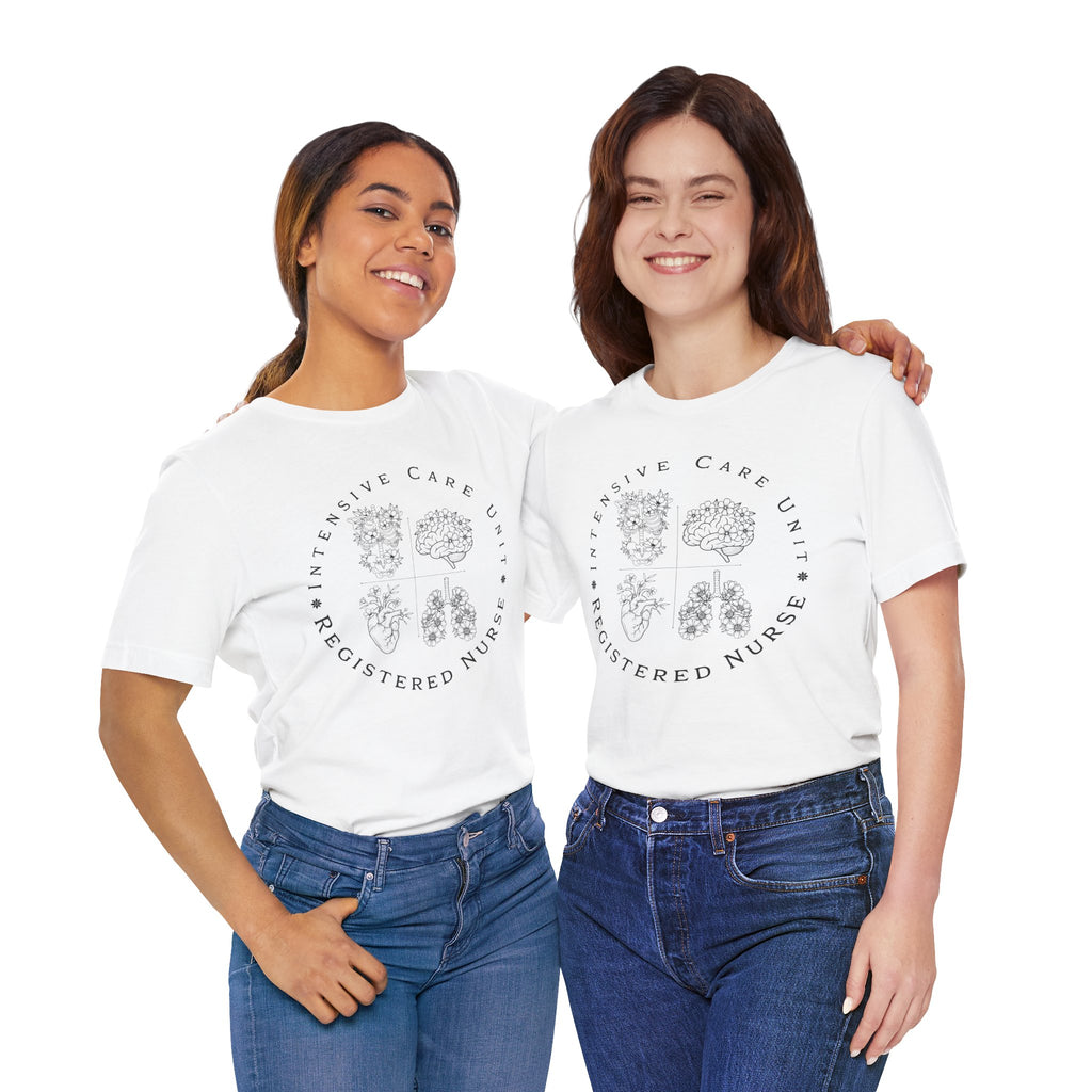 Intensive Care Unit Registered Nurse Tee | Floral Anatomy Illustration