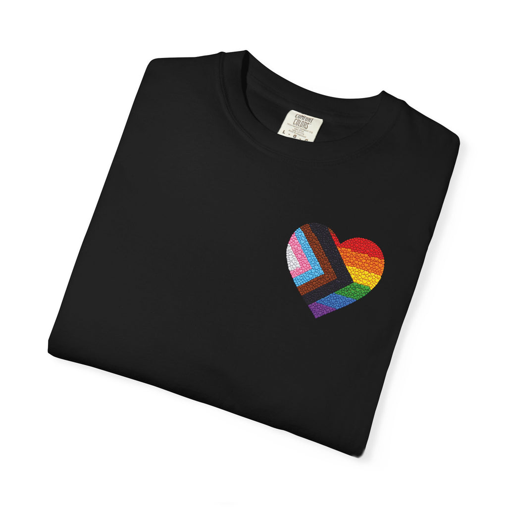 Pride Heart T-Shirt | Rainbow Striped Love Heart Tee