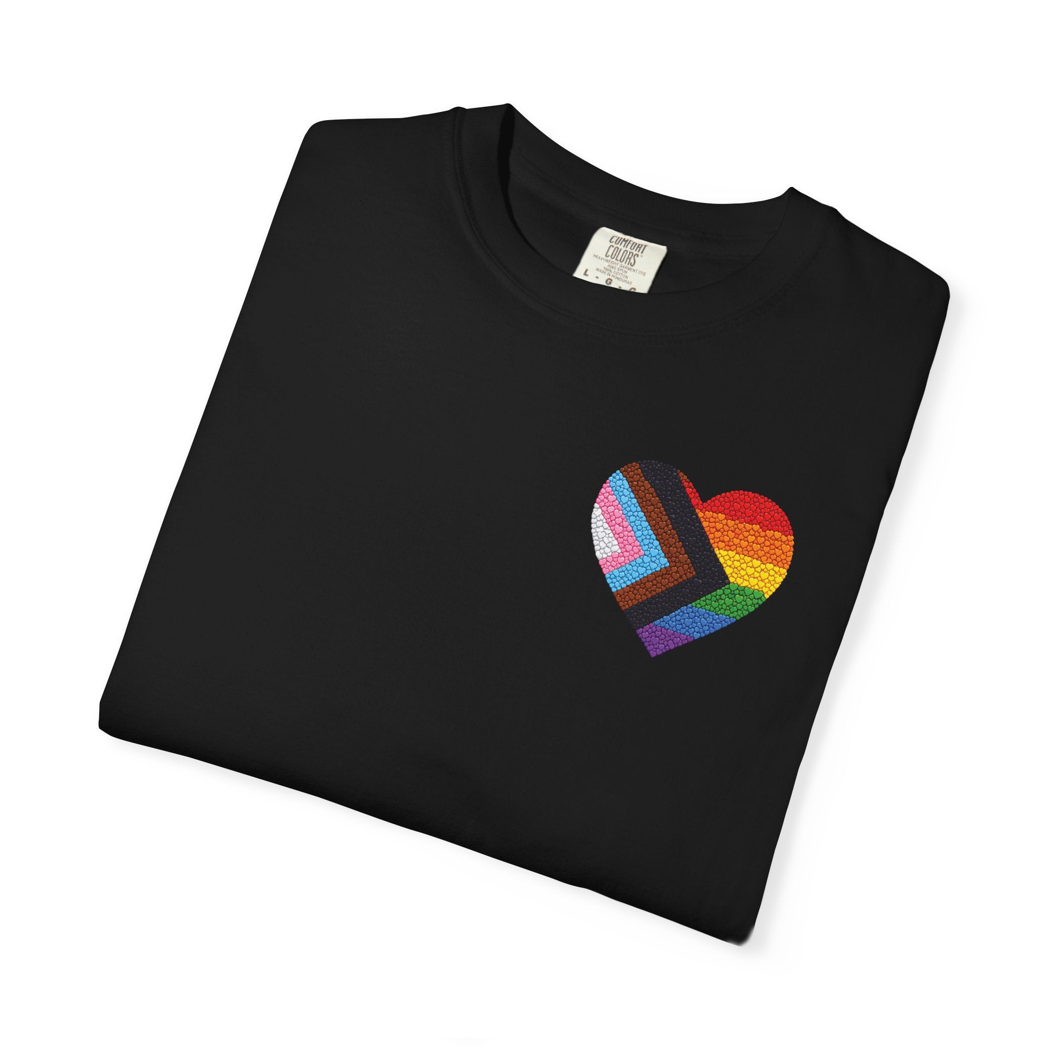 Pride Heart T-Shirt | Rainbow Striped Love Heart Tee