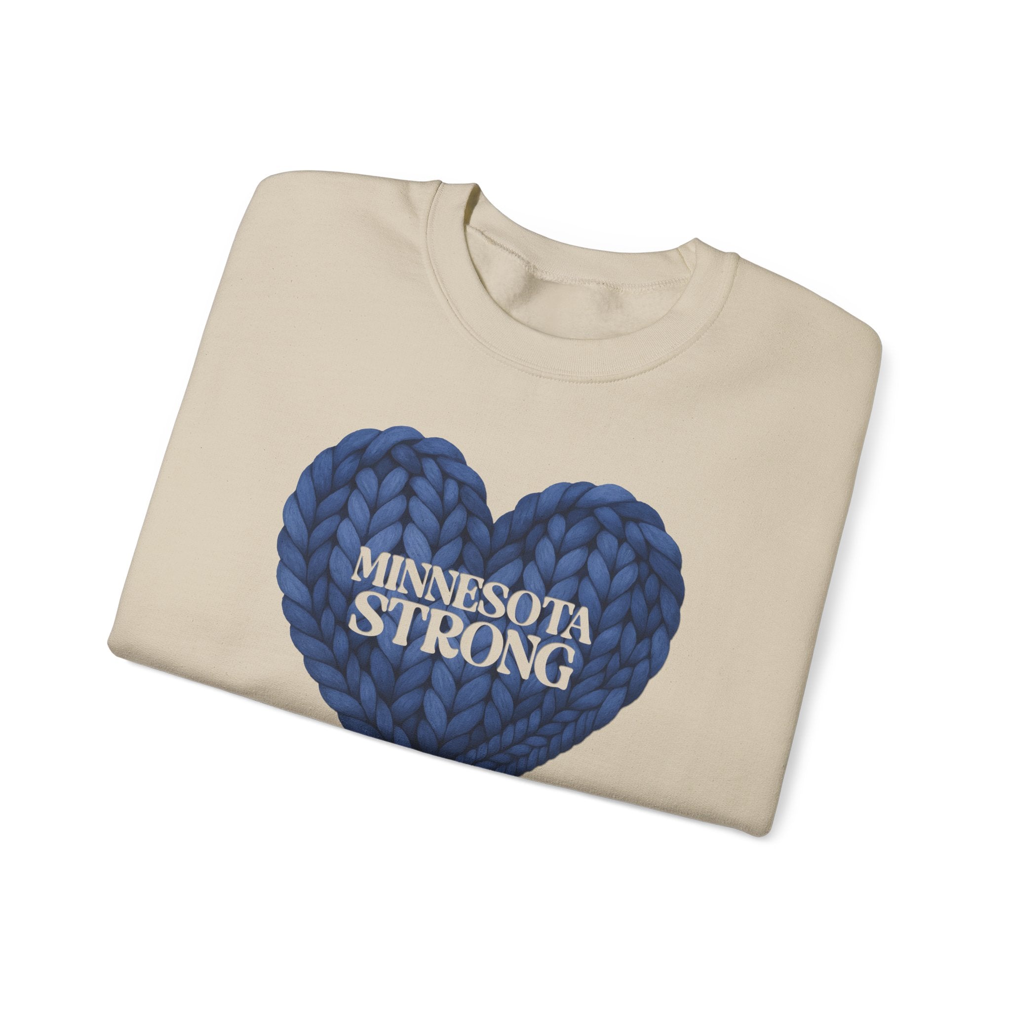 I stand with Minnesota Sweatshirt | Blue Knit Heart Design