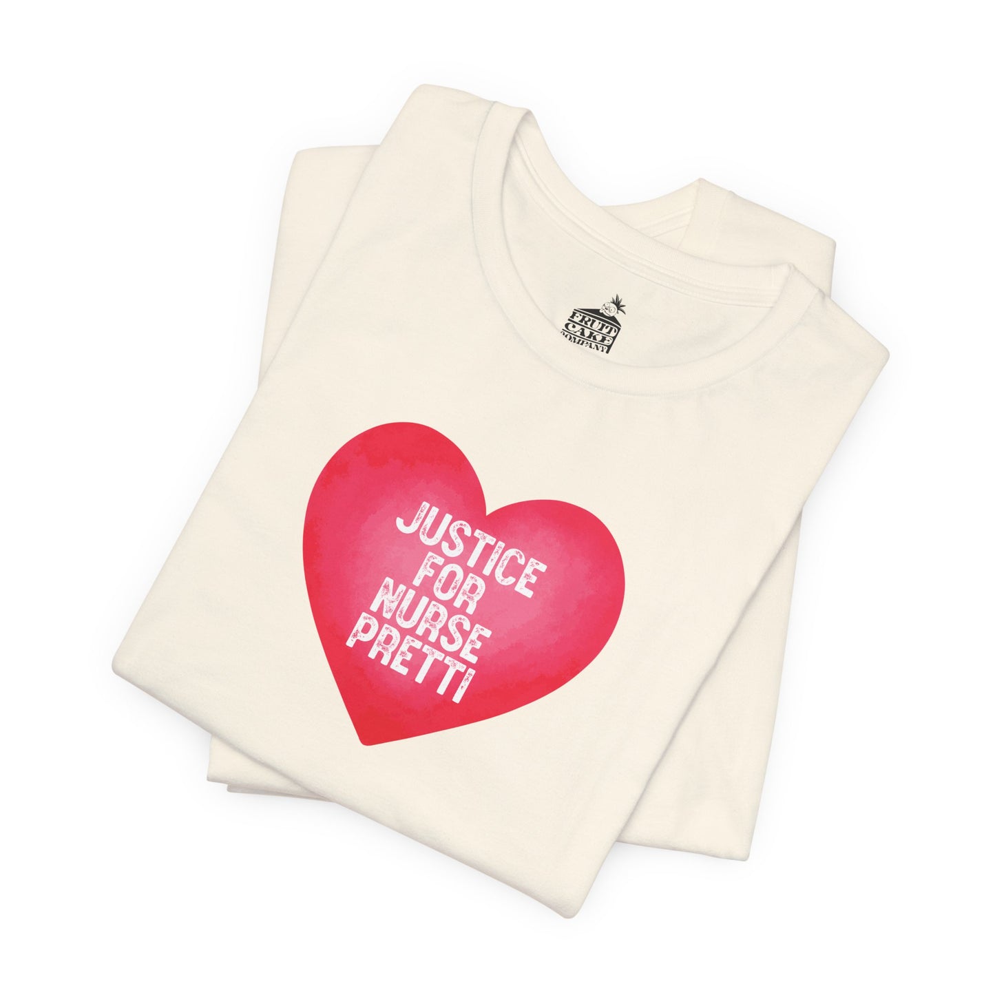 Justice For Nurse Pretti T-Shirt | Heart Graphic, Nurse Advocacy Tee