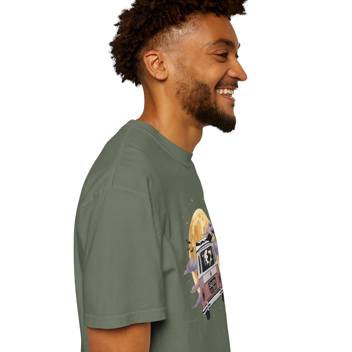 Witchy Halloween Vibes Tshirt | Hippie Bus Driving to the Full Moon Top