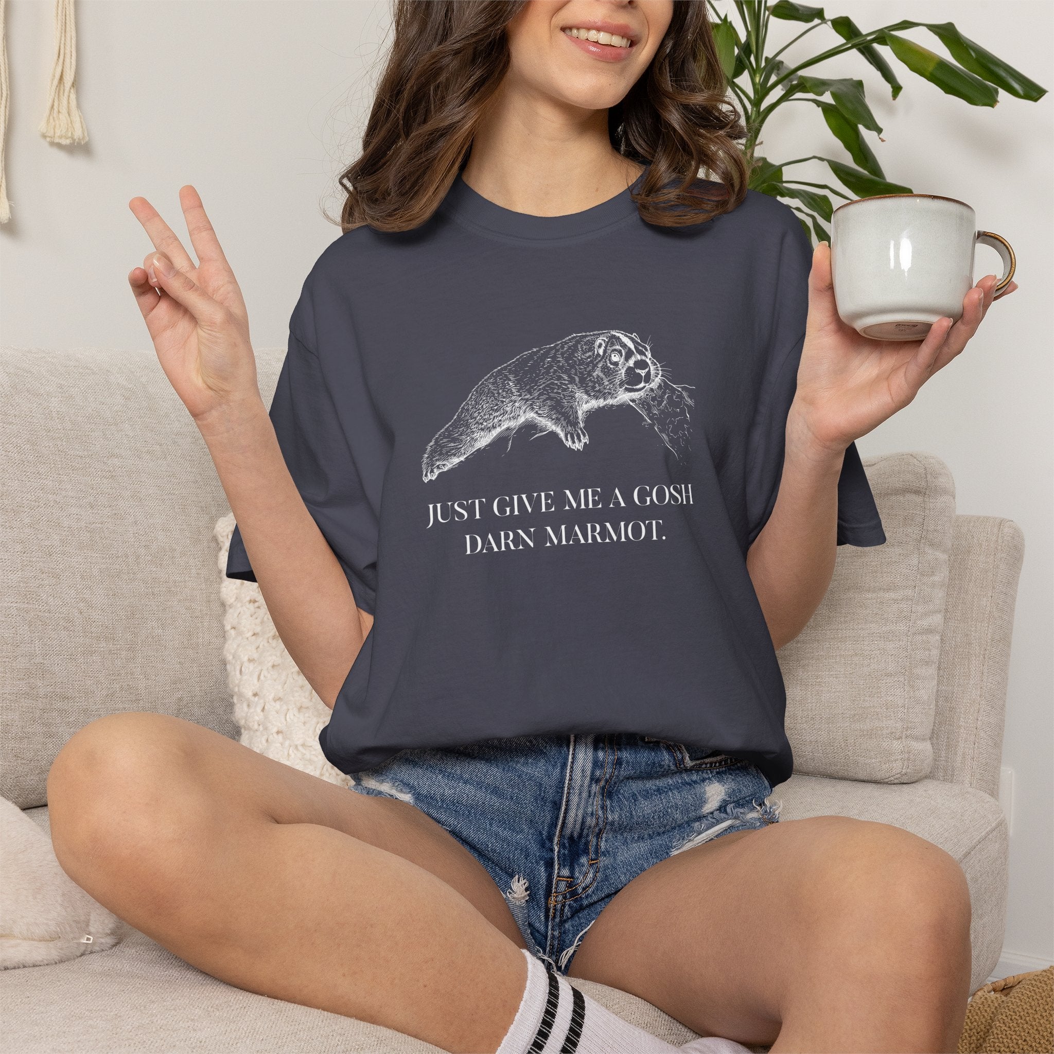 "Give Me A Darn Marmot" Tshirt | Animal Lover Humor Tee