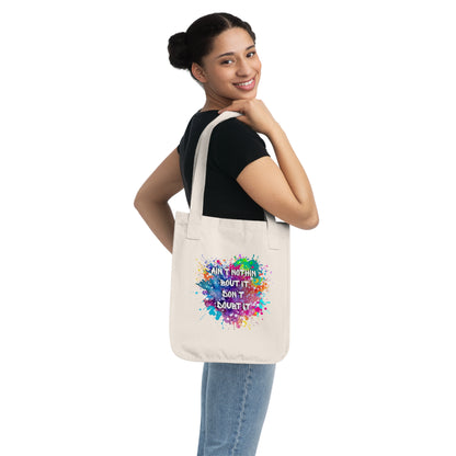 Humorous motivational tote bag
