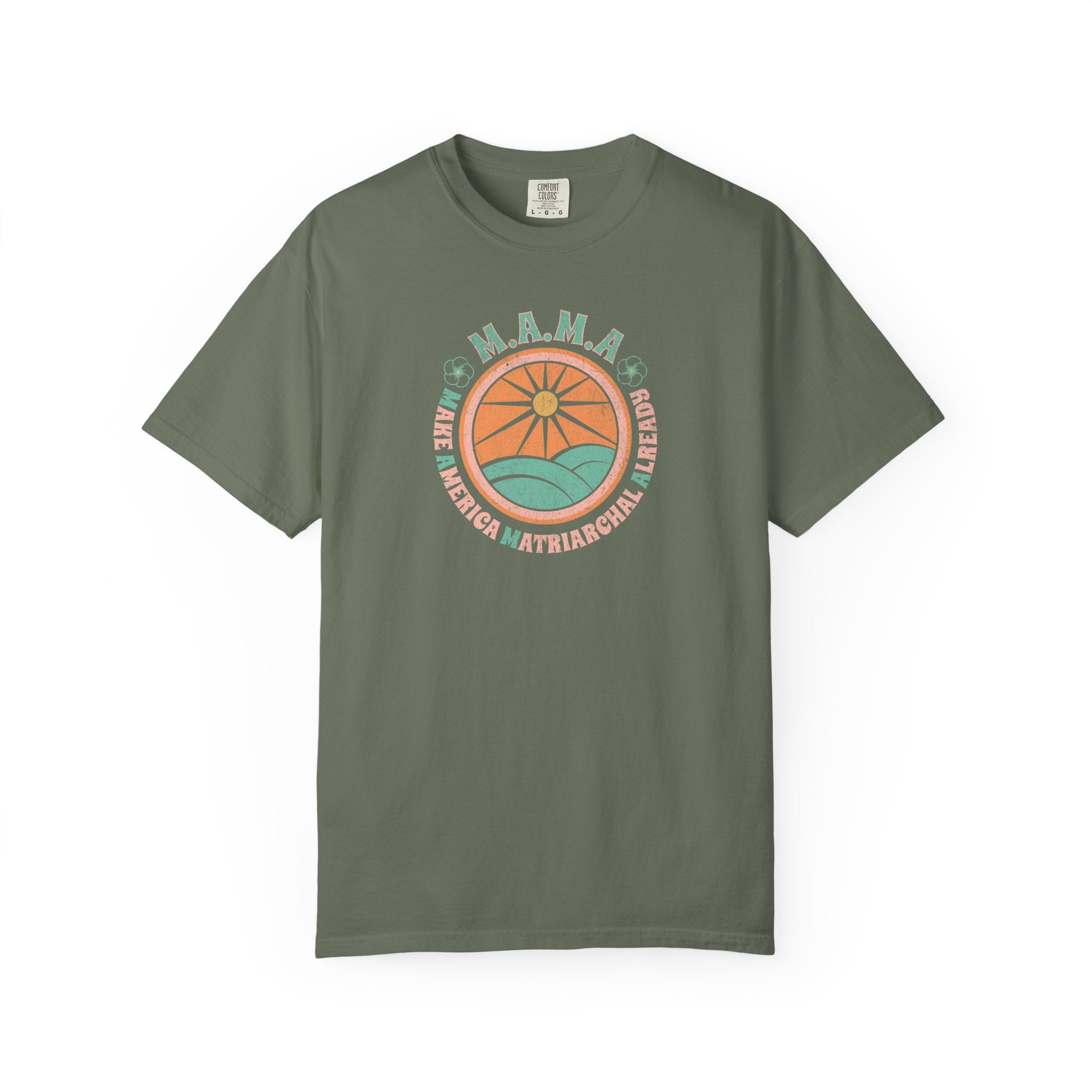 M.A.M.A 'Make America Matriarchal Already' T-Shirt — Retro Sun & Waves Feminist Tee