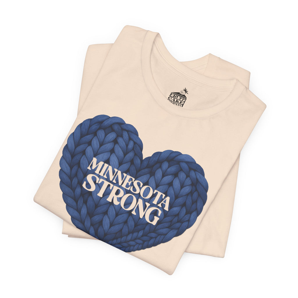 Minnesota Strong Knit Blue Heart T-Shirt | Heart Graphic Tee