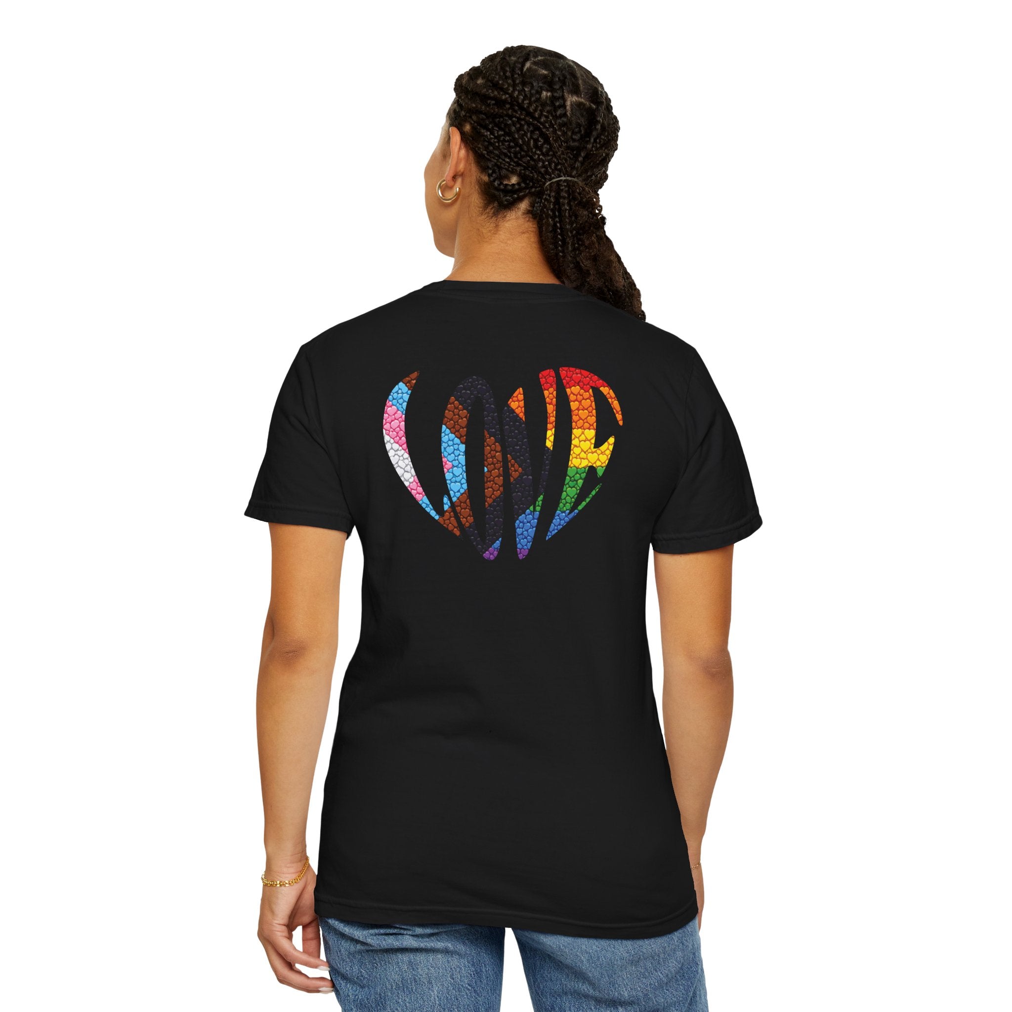 Pride Heart T-Shirt | Rainbow Striped Love Heart Tee