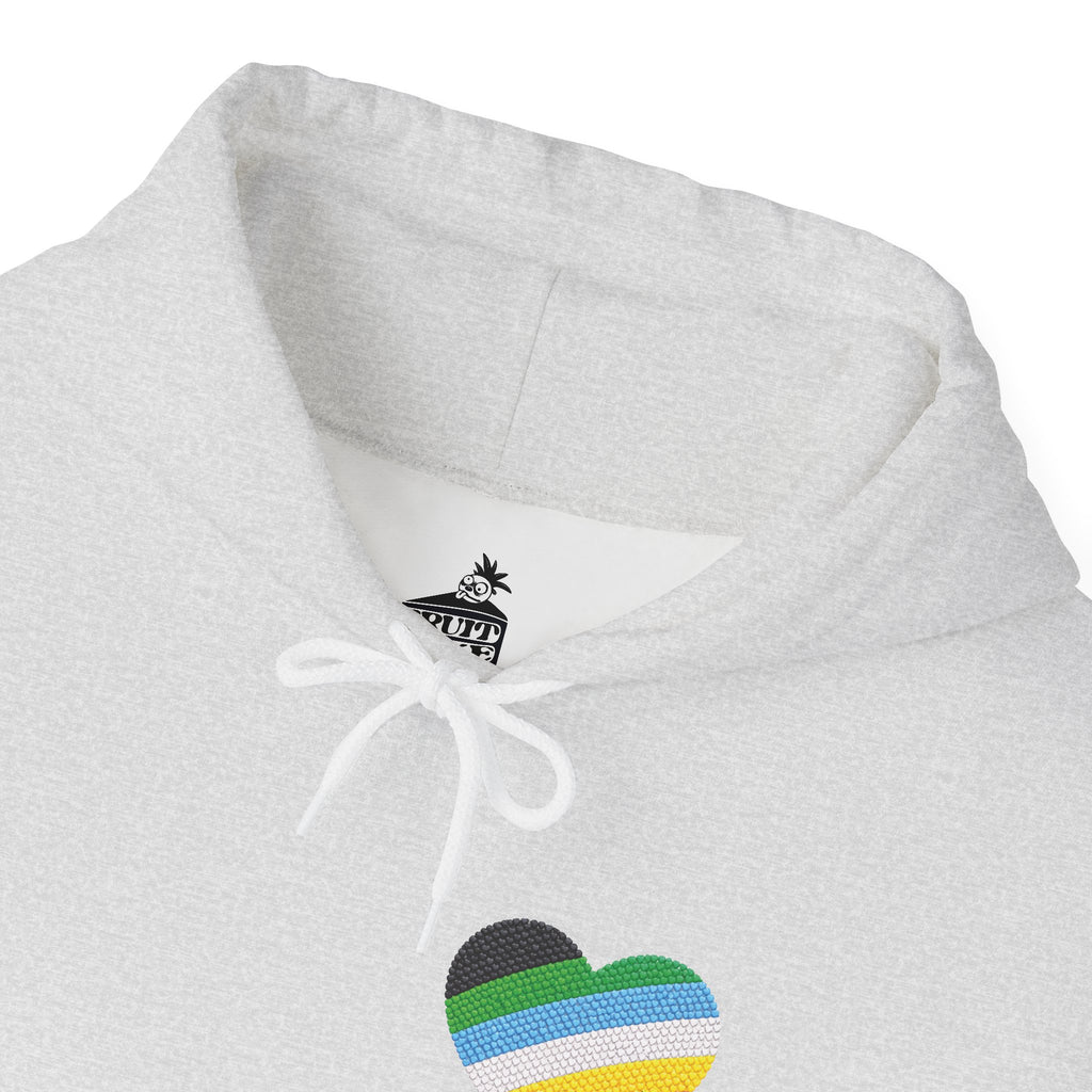 Disability Pride Heart Hoodie | Rainbow Striped Heart Pullover