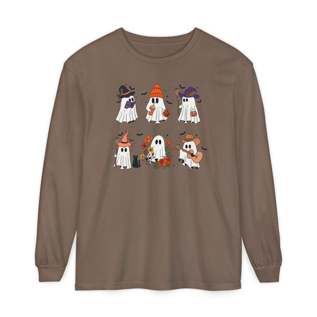 Halloween Ghost Cats Long Sleeve Tshirt | Fun Holiday original design Long Sleeve
