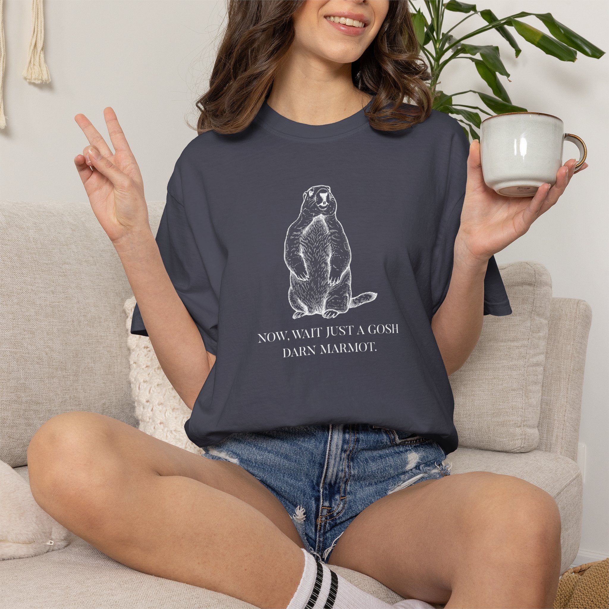 "Wait Just a Gosh Darn Marmot" Tshirt | Animal Lover Humor Tee