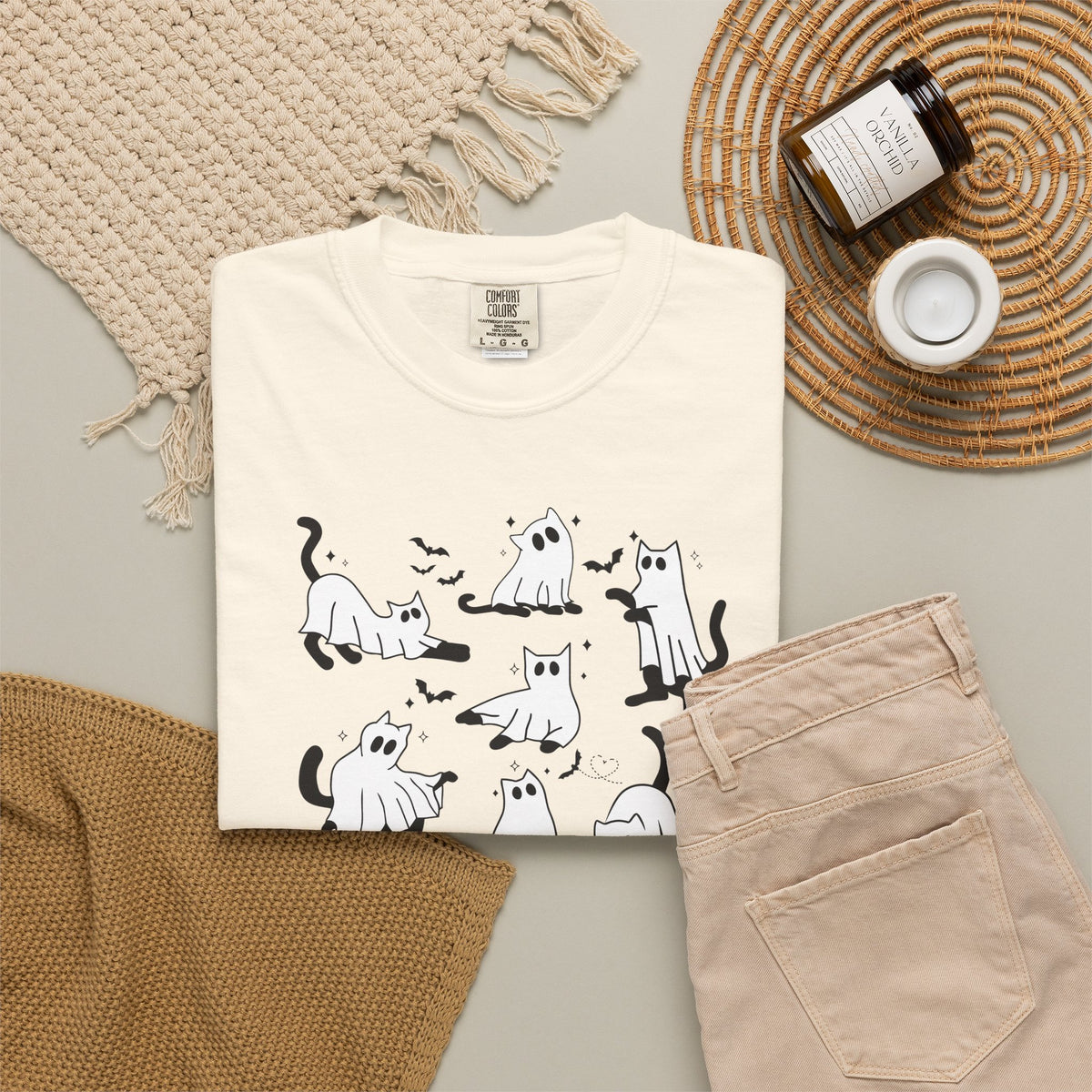 Ghost Cats & Bats Halloween TShirt