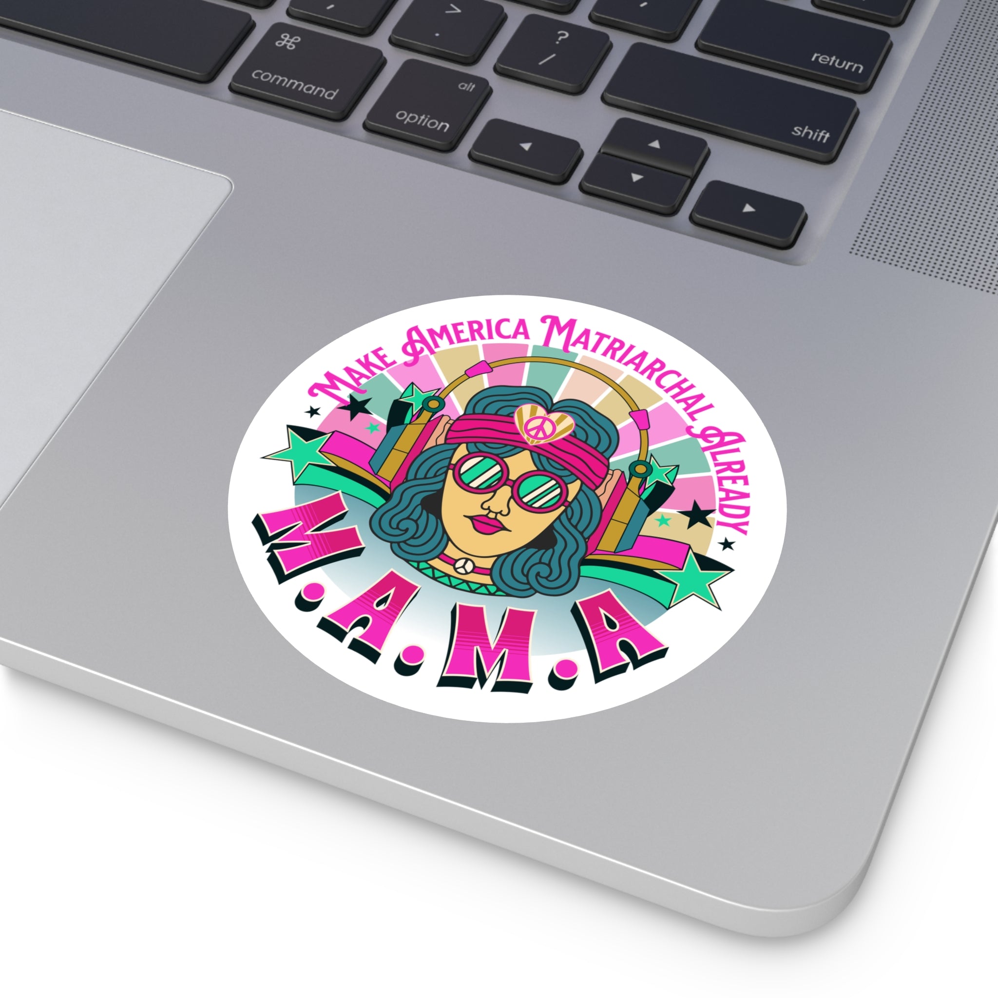M.A.M.A. Round Sticker "Make America Matriarchal Already" Retro Sticker (Indoor/Outdoor)